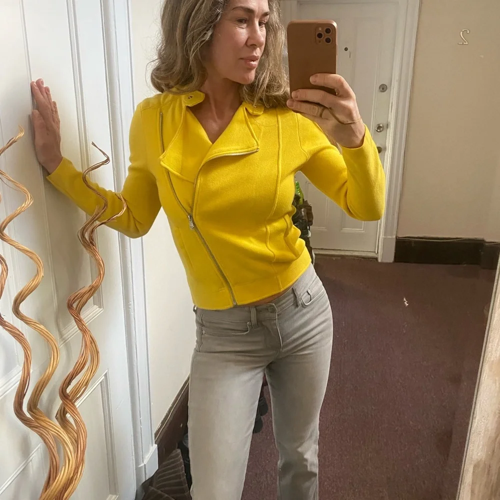 NWOT! Lauren Ralph Lauren Womens Petite
Moto Jacket Yellow SP - Picture 9 of 12